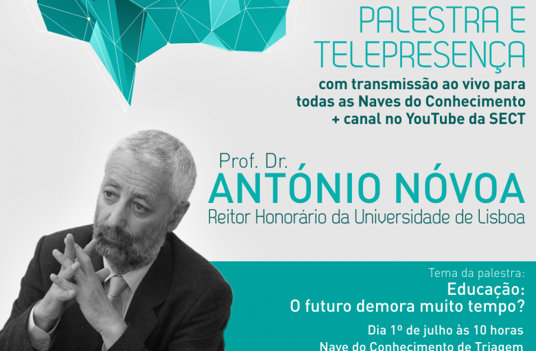 Palestra de educador portuguÃªs sobre a escola do futuro